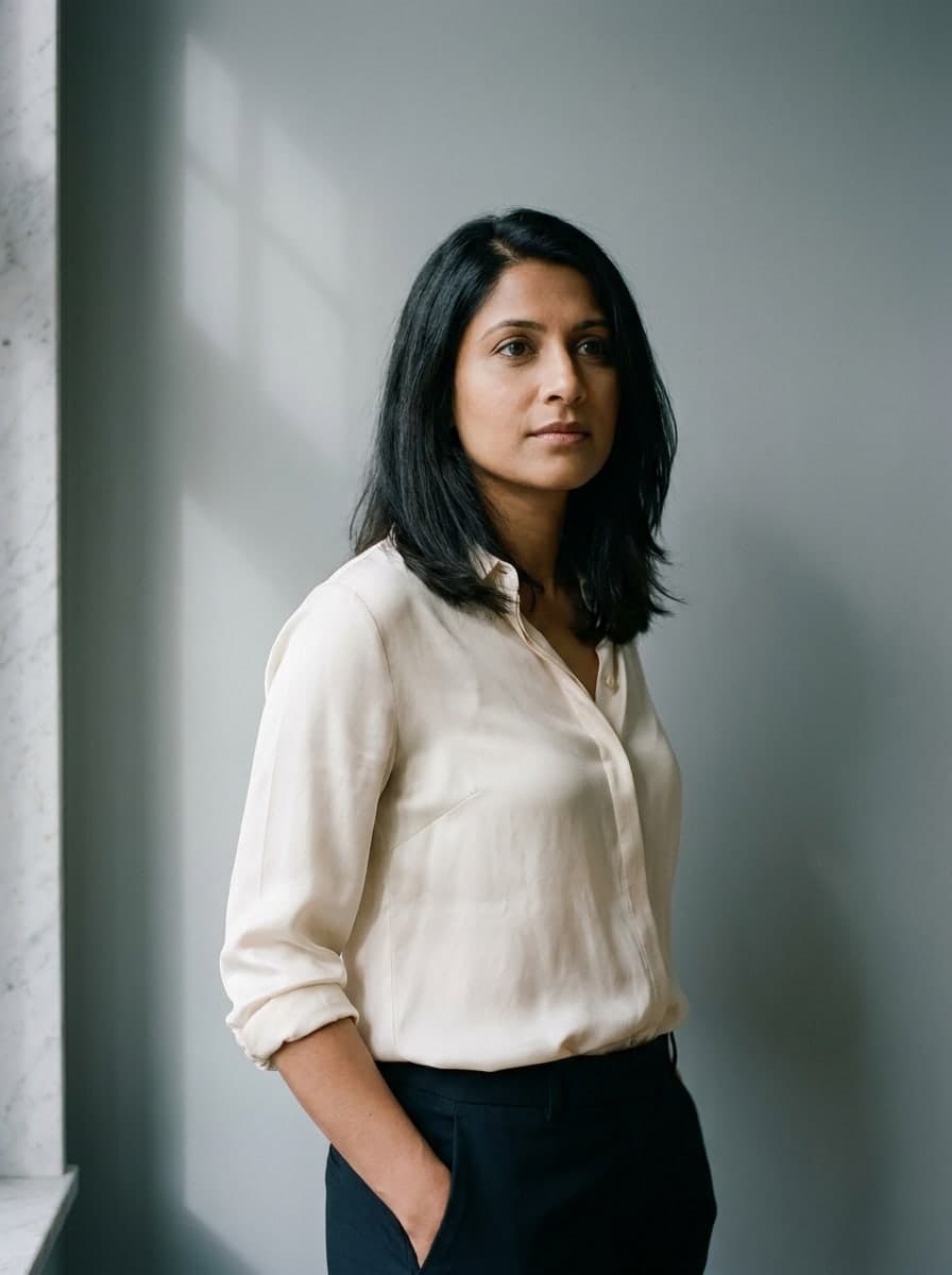 Dr. Anya Rivera, MD — Board-Certified Plastic Surgeon, in a Lumera consultation room